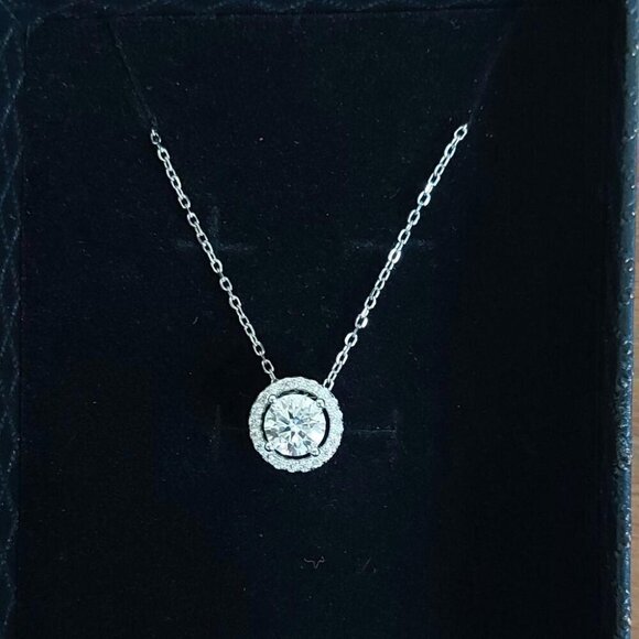 1 Carat Moissanite Sterling Silver Necklace - Picture 1 of 11